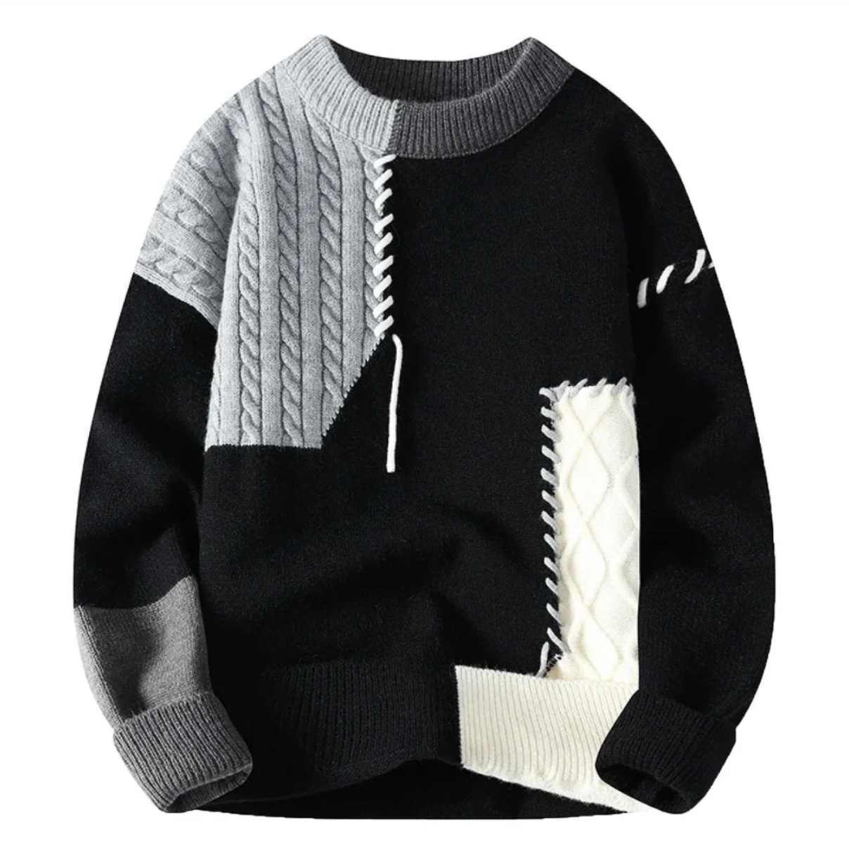 Tyler | Stilig patchwork-genser